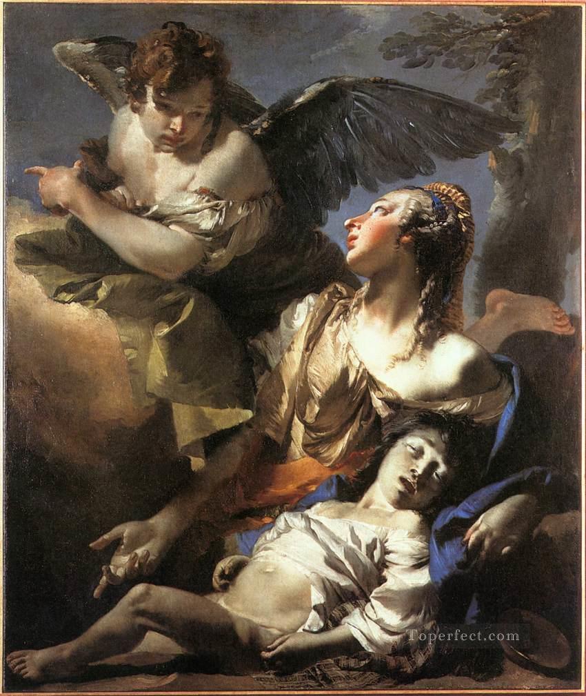 The Angel Succouring Hagar Giovanni Battista Tiepolo Oil Paintings